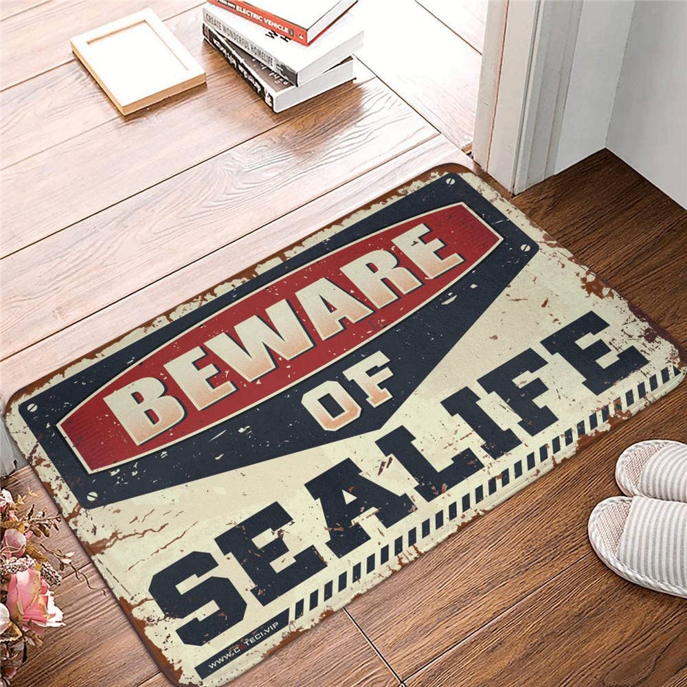 Tapis de porte extérieur grand tapis de salle de bain de ferme Beware of Sealife