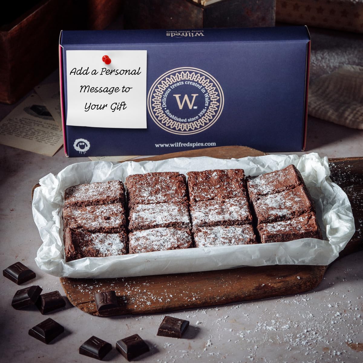 Wilfred’s Ultimate Chocolate Brownies – 12 Handmade Belgian Treats in a Letterbox-Friendly Gift Box | Gourmet Brownies by Post | Perfect Chocolate Gift for Birthdays & Special Occasions