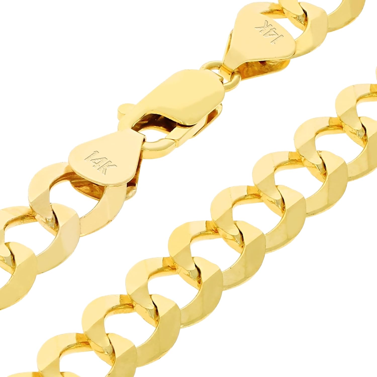 Nuragold 14k Real Yellow Gold Solid Cuban Curb Link 10mm Chain Necklace (20"-30") Italian Jewelry for Men - Image 4