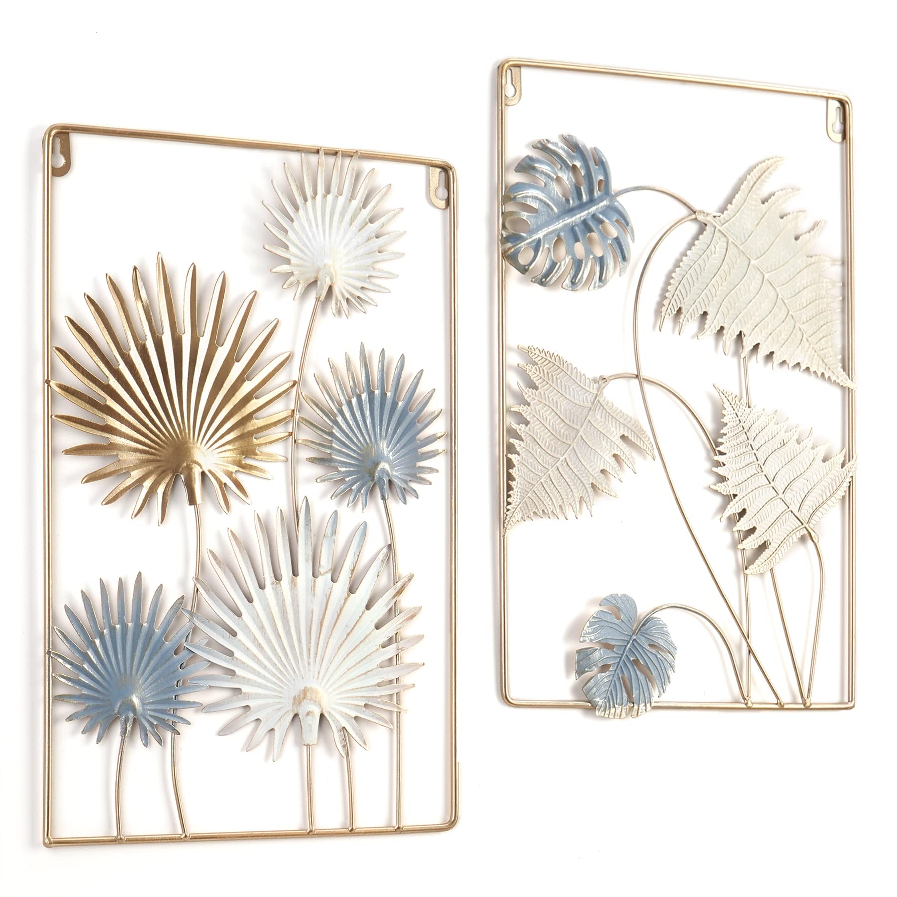 Déco Murale Métal Doré - Set De 3 Sculptures Modernes Pour Salon, Chambre Ou Bureau