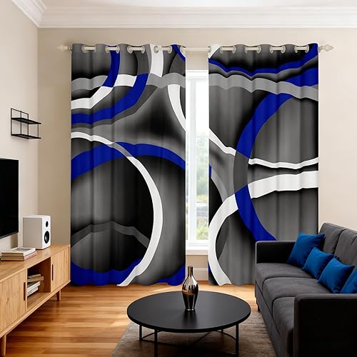 Miniatura 40 de Cortinas cuadradas grises, negras, rojas, blancas, con cuadrícula geométrica para niños, niñas, adolescentes, cortinas de tratamiento de ventanas