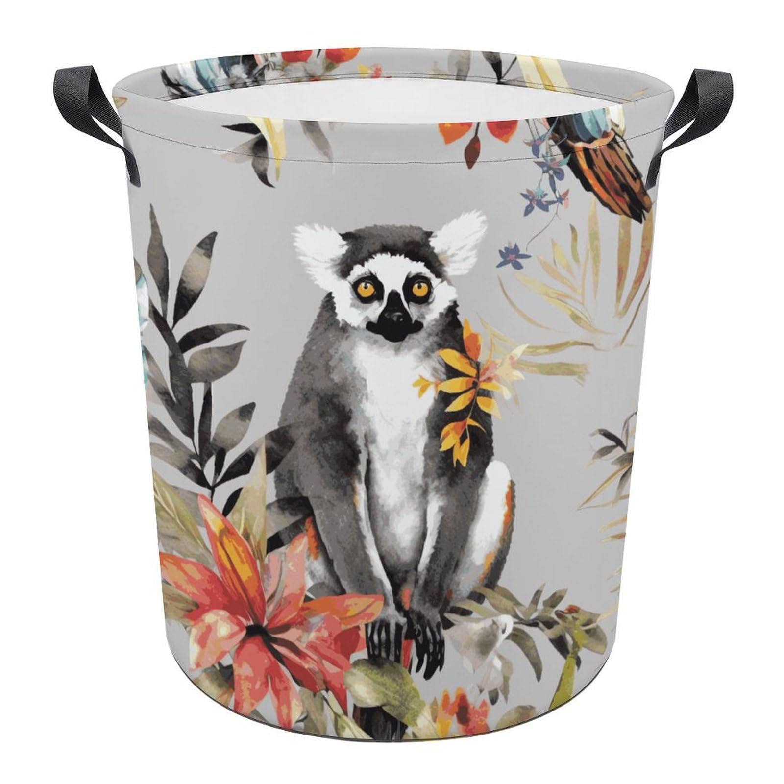 Panier à linge pliable grand format imprimé floral pour un rangement de salle de bain ordonné