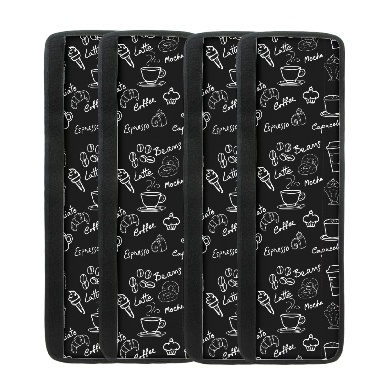 Washable Refrigerator Handle Door Cover 2 Pairs Protector Microwave Dishwasher Easy to Clean Soft Comfort Keep Kitchen Clean from Smudges Food Stains, Coffee Dessert Black