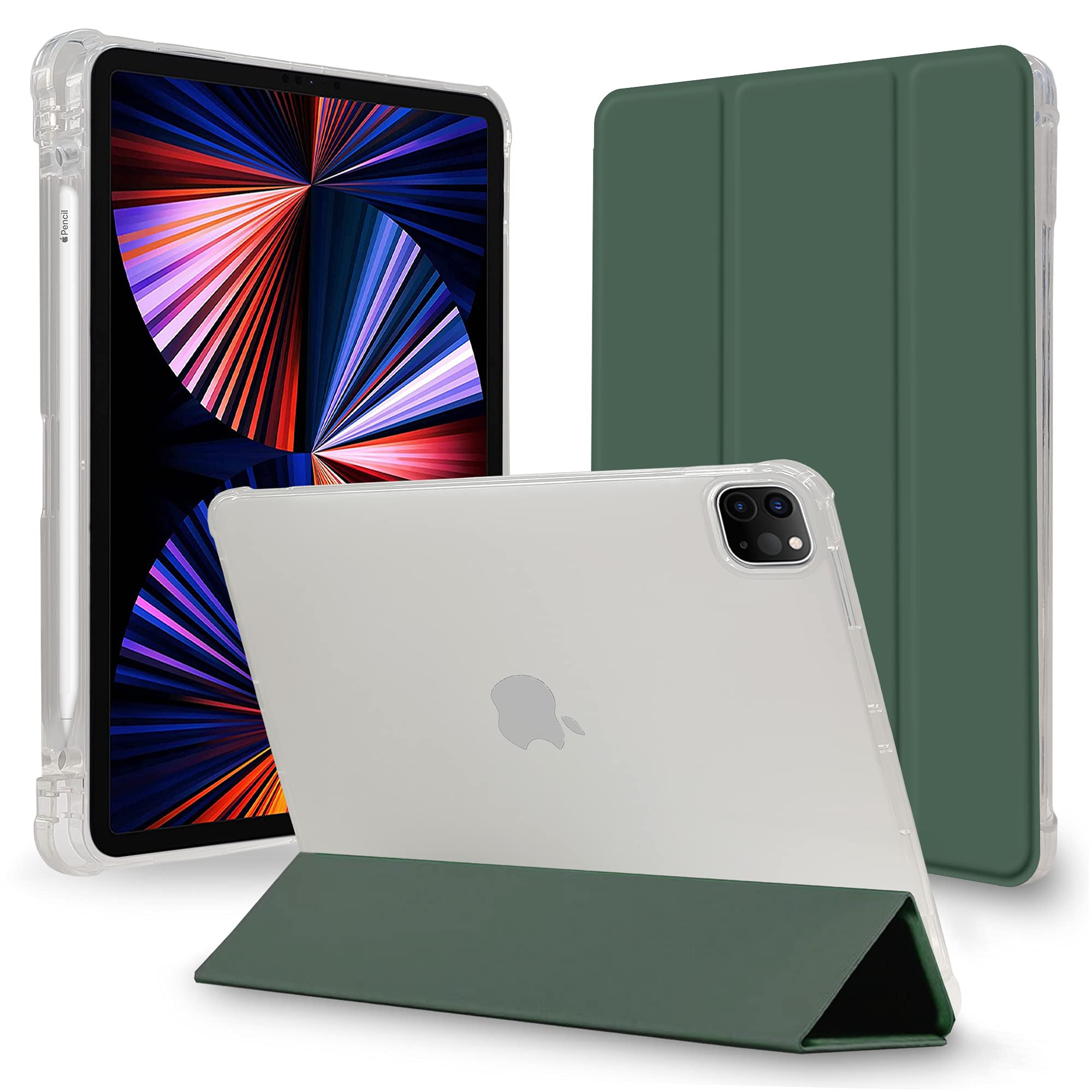 ipad Pro 第5世代 12.9インチ 箱付き Apple Pencil付 iPad Pro 12.9ケース Apple Pencil ホルダー 付き裏全透明カバー