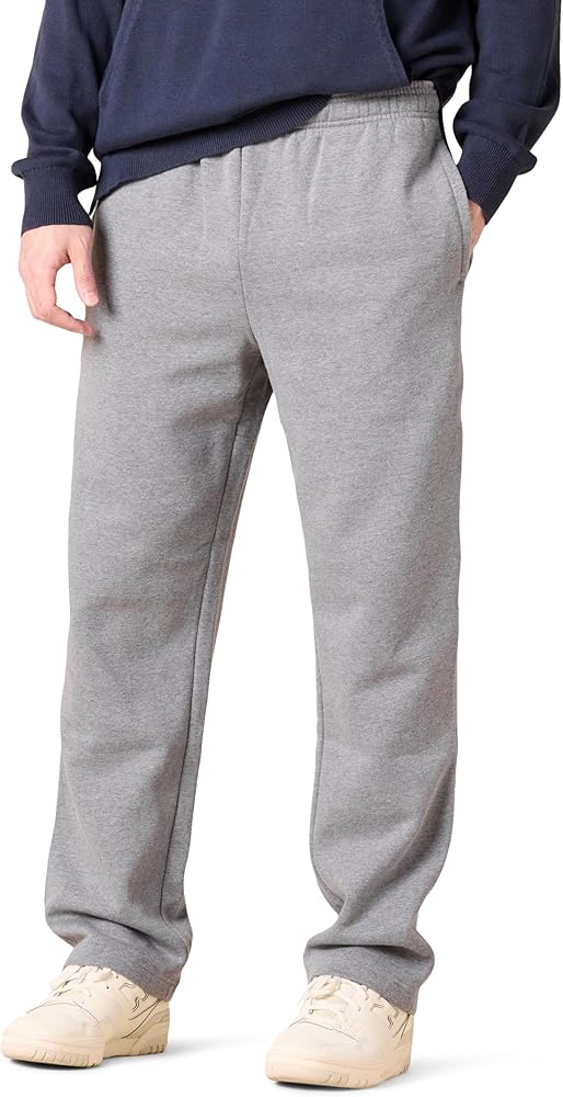 Amazon.com: Amazon Essentials Men's Fleece Open Bottom Sweatpant (Available  in Big \u0026 Tall), Light Grey Heather, X-Large : Clothing, Shoes \u0026 Jewelry