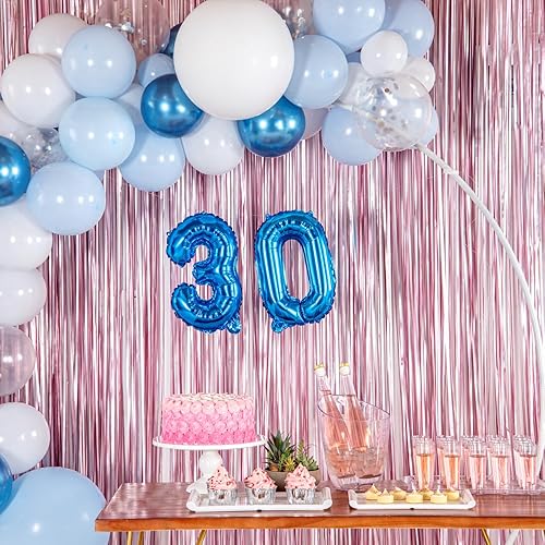 Miniatura 4 de Restaurantware Balloonify - Globo de número de 16 pulgadas, 1 globo reutilizable para fiesta, número "3", autosellado, globo metálico de Mylar azul,