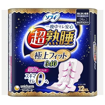 Amazon | ソフィ 超熟睡極上フィット 340 12枚〔生理用ナプキン