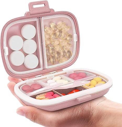 Amazon Wmmピルケース 薬ケース 錠剤ケース サプリメントケース 薬入れ 携帯用 旅行 出張 常備薬 飲み忘れ防止 密閉 耐湿 薬箱 薬ストレージ ピルボックス 小物入れ 指輪 ネックレス 紐 ネジ 小型収納ケース 8仕切り ピンク Wmm ドラッグストア