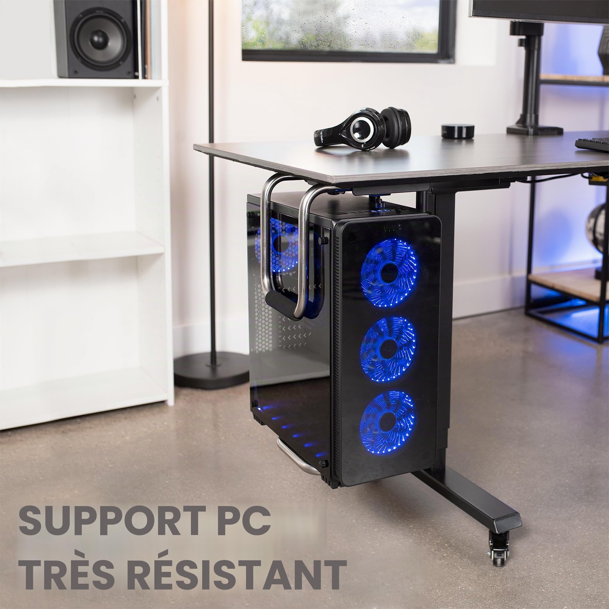 Vivo MOUNT-PC04A Support de PC Robuste et réglable à Fixer sous Un Bureau, supporte Jusqu’à 30 kg