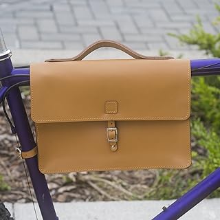 London Craftwork Bolsa clásica de Cuero Genuino para Bicicleta, Color Miel Bronceado, Color marrón