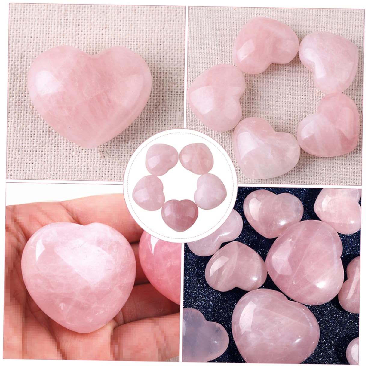 Ipetboom 18pezzi Pietre Cuore Naturali Per Bilanciamento Chakra Decorazioni Cristallo Per Guarigione e Per e Occasioni Speciali