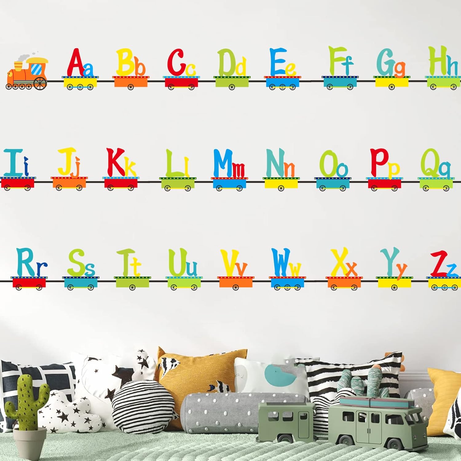 Letter Wall Decals Peel and Stick for Boys Girls Colorful