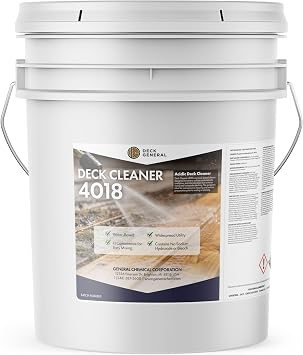 Deck Cleaner 4018 - Wood Cleanser & Outdoor Furniture Wood Surface Cleaner - Liquid Cleanser for House Exterior, Heavy-Duty Cleaning Products & Board Rejuvenation for Deck, Fence, Furniture 5 Gallon