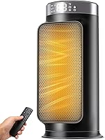 NUTROMO 1500W PTC Quiet Ceramic Space Heater with Remote, 75° Oscillation, 5 Modes, Fast Safe Heating for Bedroom Office Indoor Use