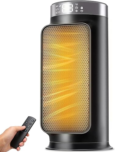 Calentador de espacio PTC de 1500 W con control remoto, calentadores eléctricos portátiles para uso en interiores, calentador de cerámica para