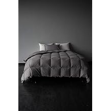 Goose Feather Down Fiber Comforters, Luxurious Fluffy Duvet Insert, Ultra Soft, Skin-Friendly, Noiseless, All Season Premium Hotel Bedding Comforters Grey, Twin Grey, Oversized King
