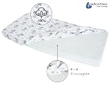 3-pak Prześcieradło z gumką 60 x 120 cm 100% bawełna pościel niemowlęca Medi Partners materac niemowlęcy śpiwór do łóżeczka dziecięcego (Teddy Niebieski-Biały-Szary)