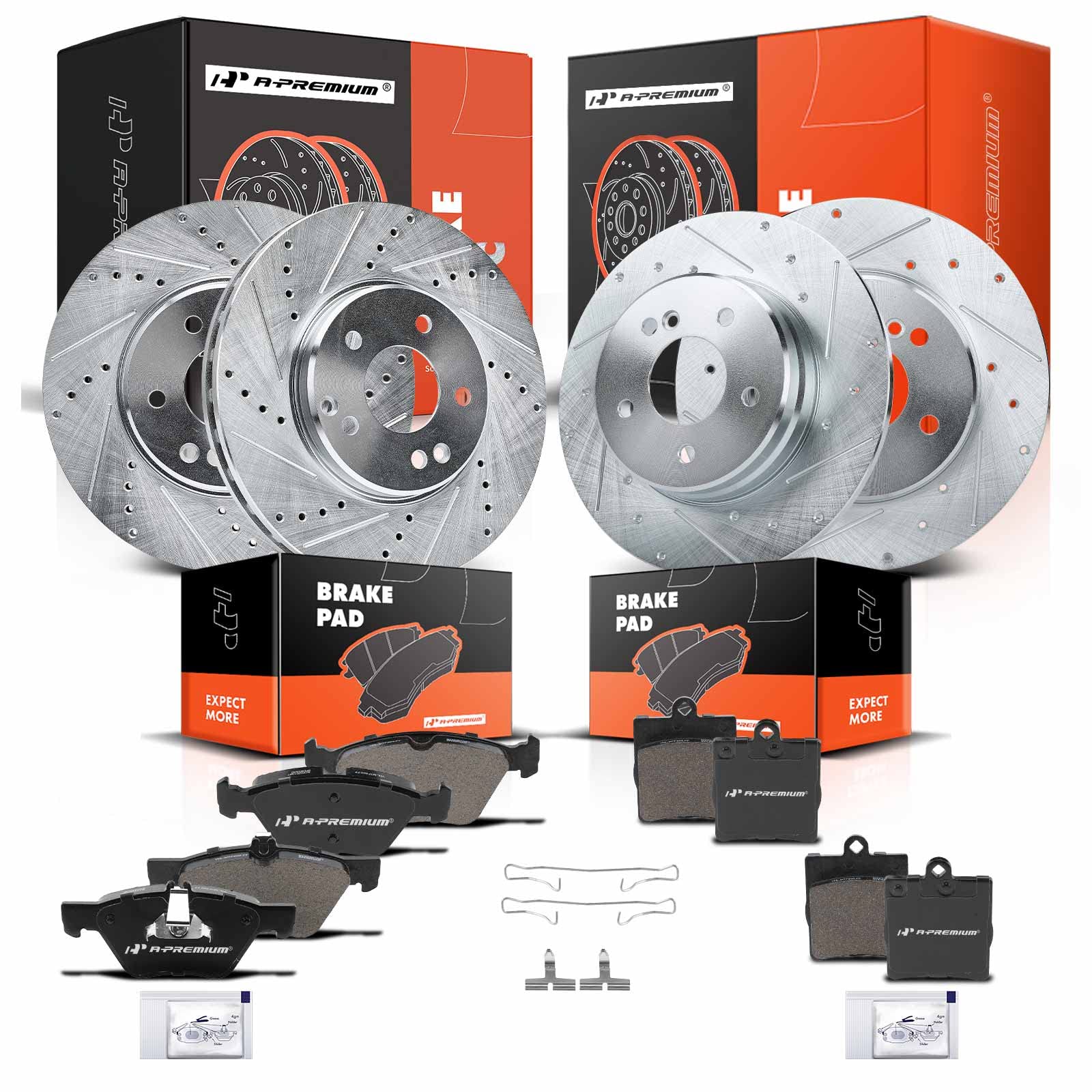 For 2000-2003 Mercedes-Benz CLK320 Performance Front and Rear Brake Ceramic Pads