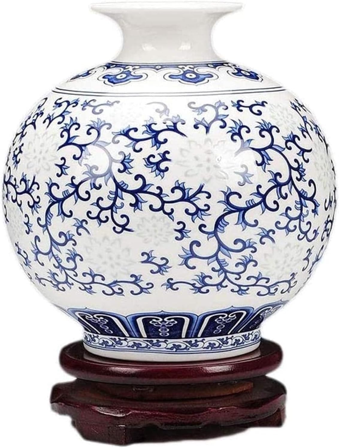 Bzgpmfud One Color Vase Desktop Home Decoration Ceramic Handmade Crafts With Rotating Base Office Accessories 17 * 16Cm