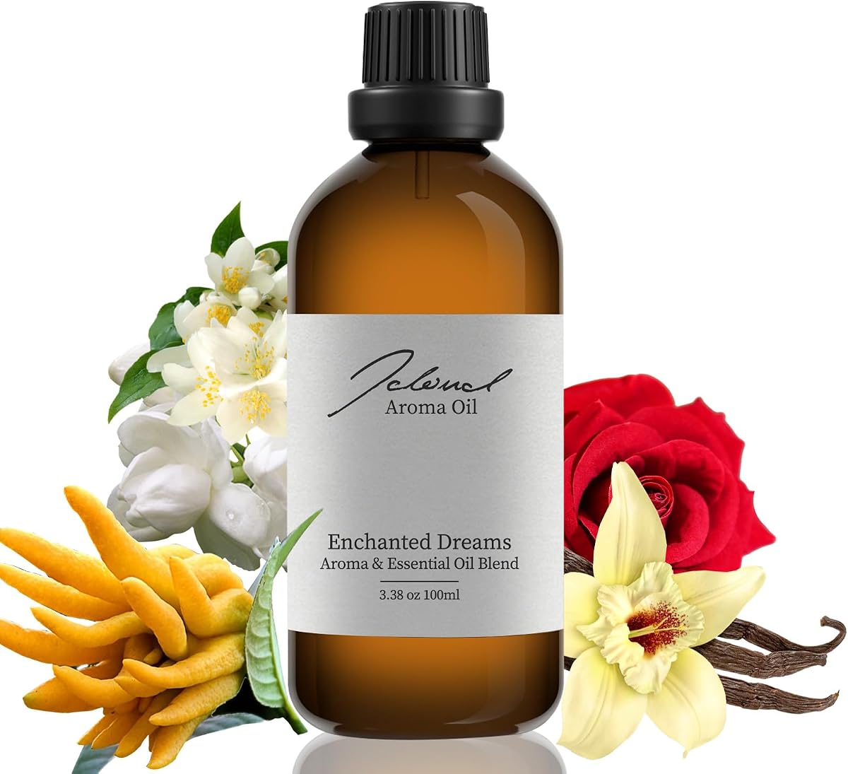 Enchanted Dreams Diffuser Oil, Luxury Home & Hotel Scents 100mL | Bergamot, Rose, Jasmine & Vanilla, 3.38 FI Oz Glass Bottle, Aromatherapy Fragrance Oil for Waterless Cold Air Diffuser