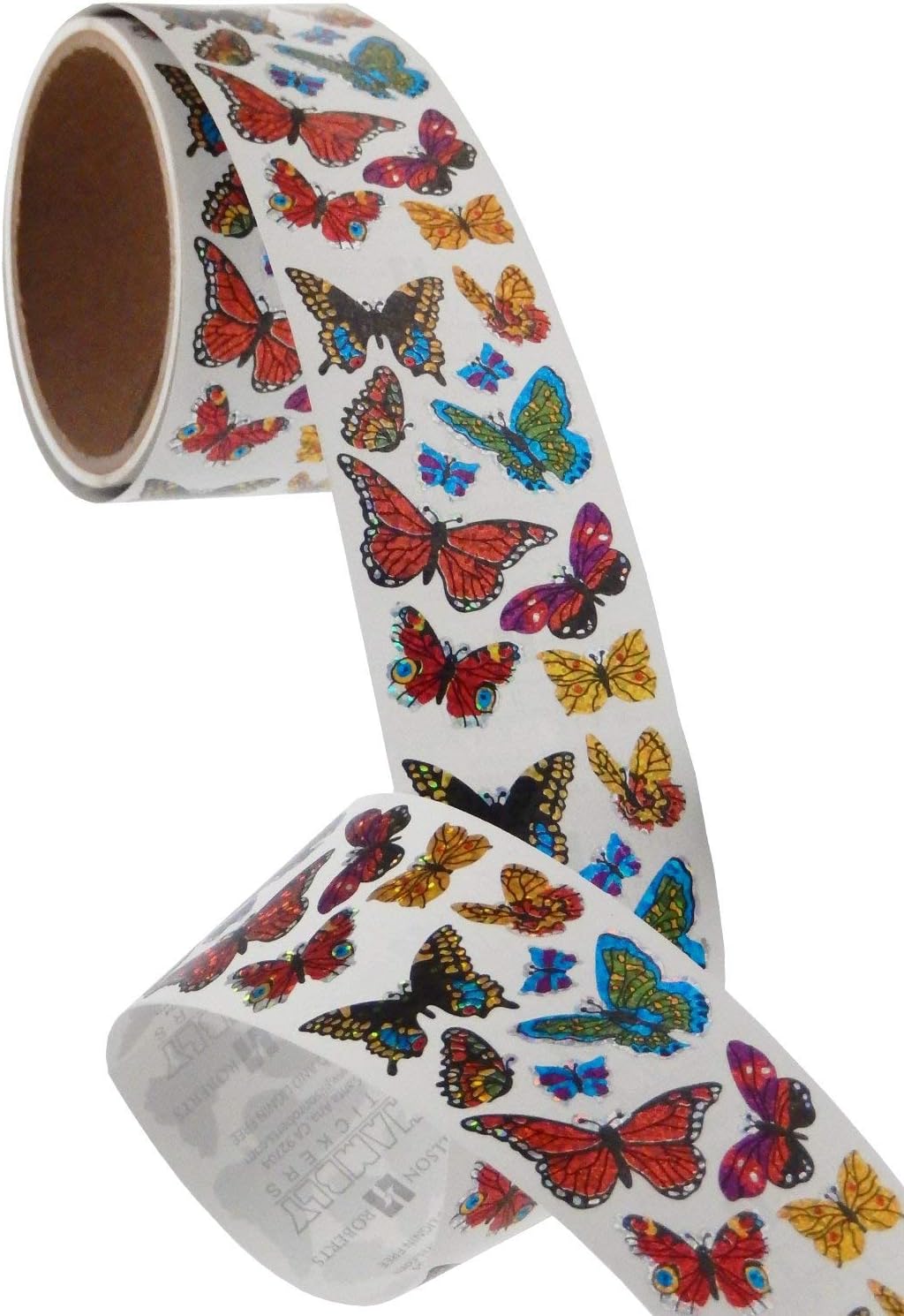 Bulk Roll Prismatic Stickers, Assorted Butterflies (50 Repeats)