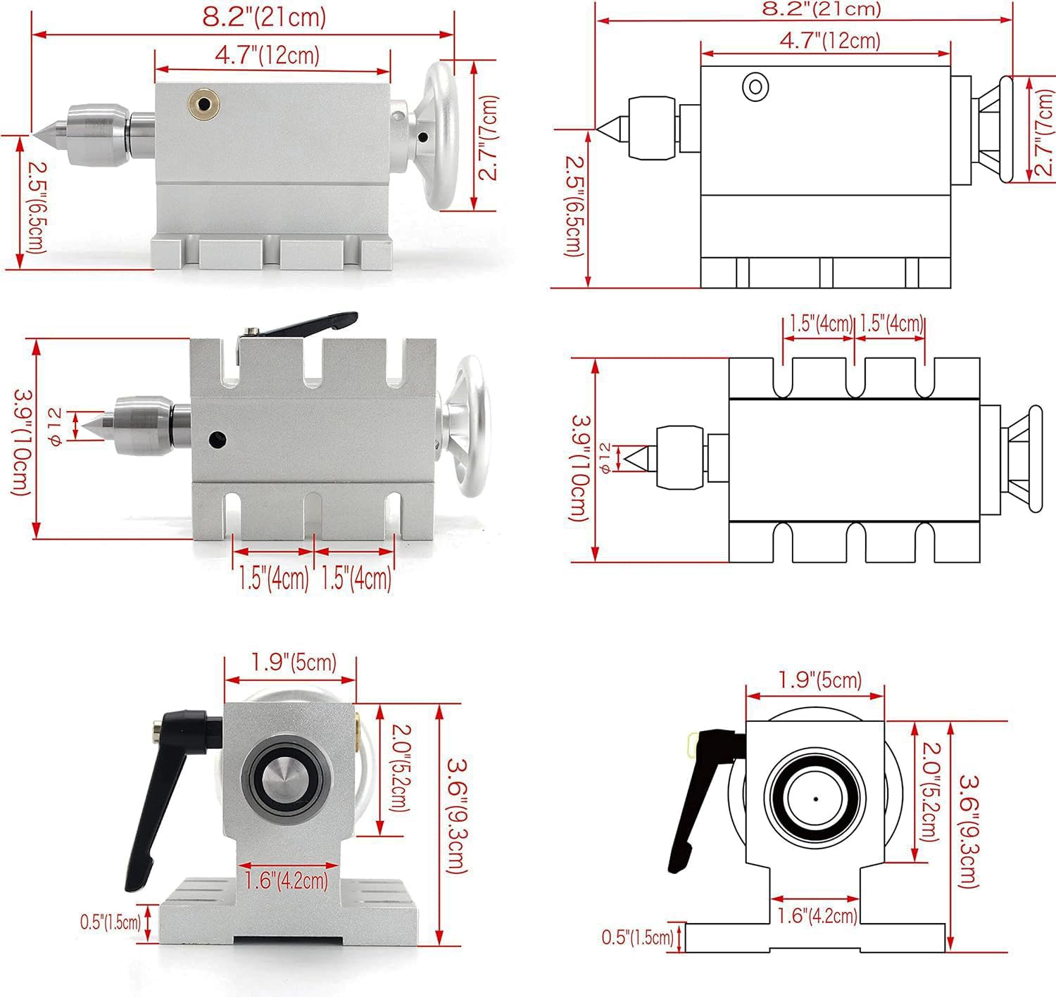 65 mm tokarka MT2 środek konik Morse'a stożek 2 ruchome centrum na żywo z 4 wymiennymi głowicami do routera CNC 4 h, 4-osiowy Mohs MT2 CNC konik teleskopowy skok 50 mm