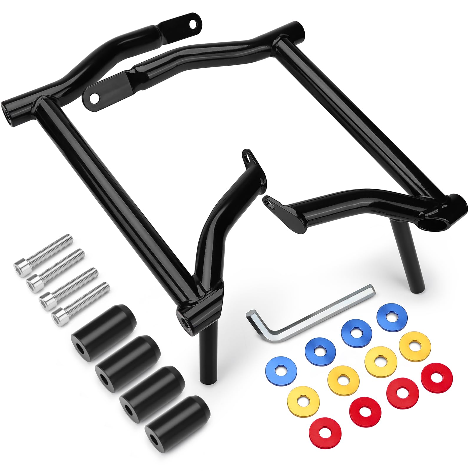 kekykm Saddlebag Guard Crash Bar Bracket compatible with Harley Davidson Touring Street Glide Road Glide Road King Electra Glide Ultra Limited CVO Black Tip Over Bar 2009-2025