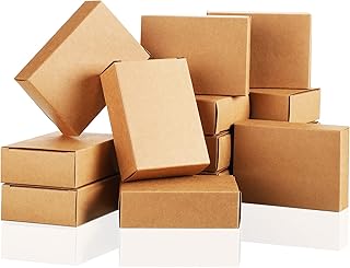100 Pcs Kraft Soap Boxes Packaging for Homemade Soap No Window Empty Soap Making Supplies for Party Favor Treats Wrapping Packaging, 3.8 x 2.8 x 1.2 Inch (Brown)