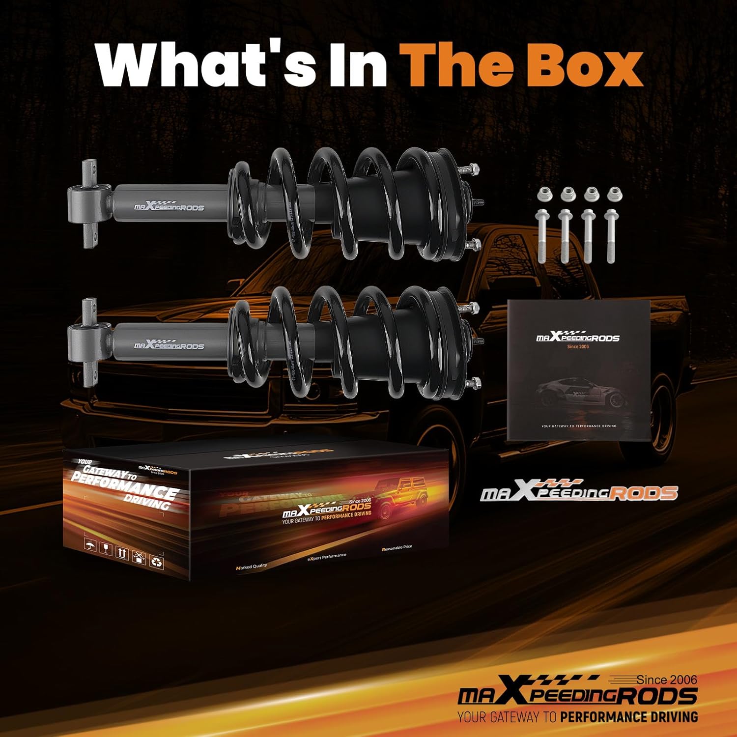 maXpeedingrods 2" Leveling Struts for 2014-2018 Chevy Silverado/GMC Sierra 1500 2WD/4WD, Front Lift Kits, G1 Version