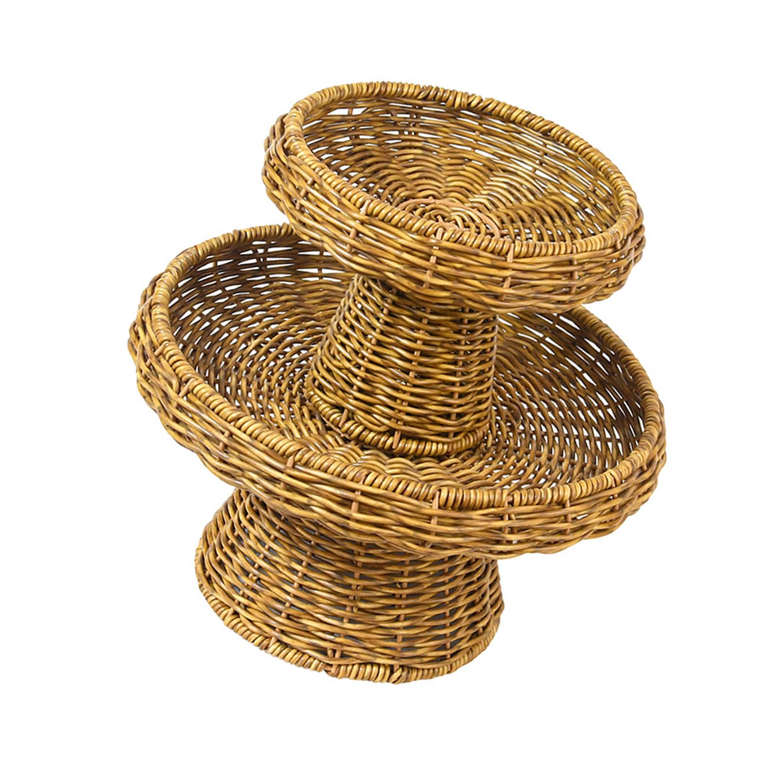 Decorative Round Woven Basket Sturdy Woven Hamper Perfect for Storing Fruits Vegetables Toy and Household Items Home Organization Basket