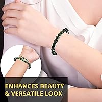 Vista 41 de Adjustable Crystal Bracelet – Gemstone Bead Bracelet with Adjustable Macrame String – Chic Gemstone Bracelet for Men and Women – 8mm Round Healing