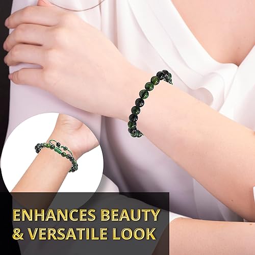 Vista 41 de Adjustable Crystal Bracelet – Gemstone Bead Bracelet with Adjustable Macrame String – Chic Gemstone Bracelet for Men and Women – 8mm Round Healing