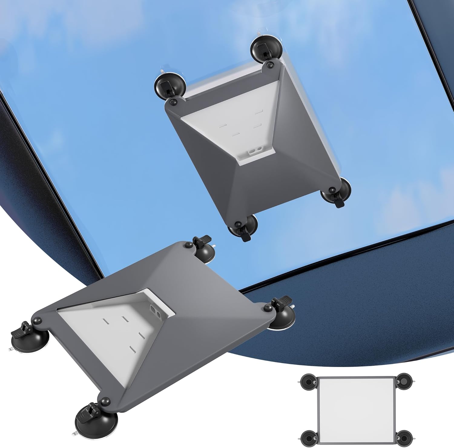 Starlink Mini Suction Cup Mount, 2 in 1 Starlink Mini Liquid Protective Case Cover Suction Mount Kit for Sunroof Mounting Truck, Boat, Car Roof, RV Window Grey