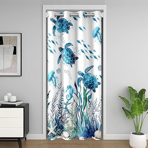 Miniatura 28 de jejeloiu Radio Boombox - Cortina para puerta de privacidad de 52 x 80 pulgadas, 1 panel retro para radio, armario, cortina para sala de estar, Azul