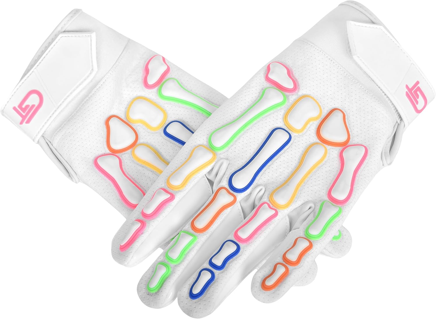 Glorious Traders Youth Football Gloves American Wide Receiver Injected Bones Football Gloves for Adult Men Women & Boys with Super Sticky Silicone Grip Palms