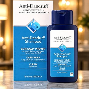 Anti-Dandruff Shampoo with 1% Ketoconazole, Fresh Scent Scalp Care Formula, 19 Fl Oz