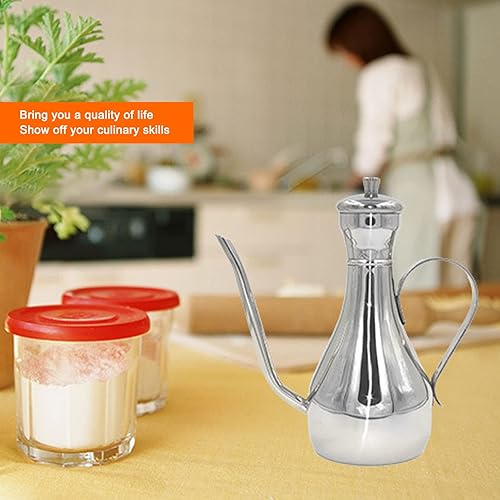 Miniatura 4 de Botella de aceite de oliva, dispensador de aceite de acero inoxidable para uso diario, vinagre de aceite con material de grado alimenticio, a prueba