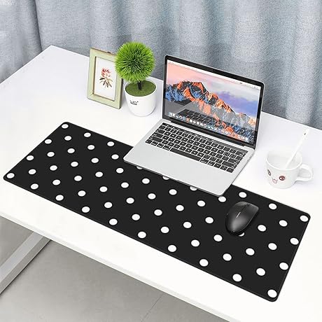 Polka Dot Black & White Gaming Mouse Pad Mat