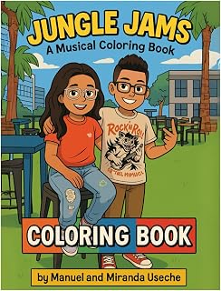 Jungle Jam: Animal Making Music, a Fun Coloring Book for Kids Ages 6-10: Color and Discover Jungle Animals Playing Instruments, Creative Fun for Boys and Girls with 30 pages