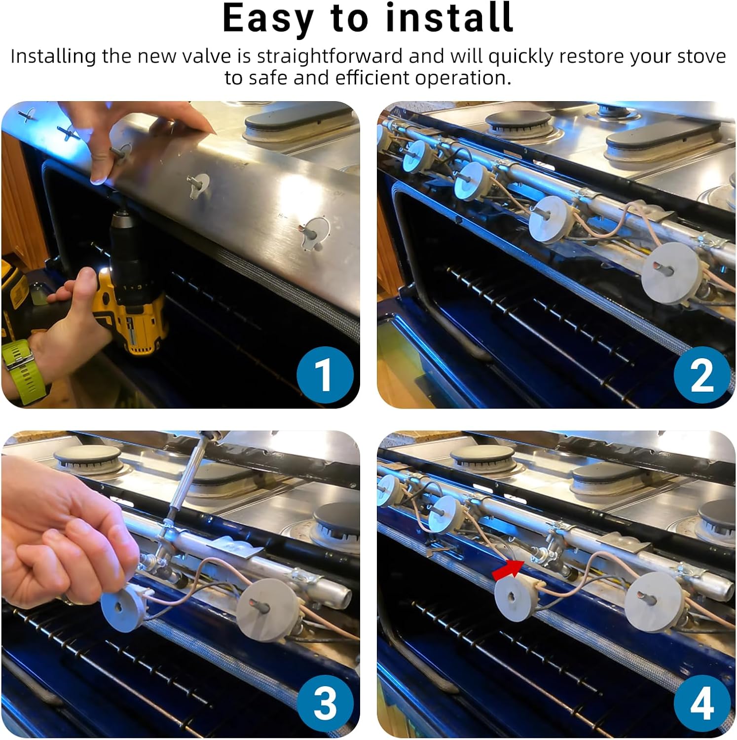 WPW10206288 Range Surface Burner Valve W10206288 Gas Burner Fits for Whirlpool KitchenAid Maytag Models Include WPW10206288VP 2027909 AP6017058 PS11750353 EAP11750353 Valve (16K BTU) (Gray 2PC)