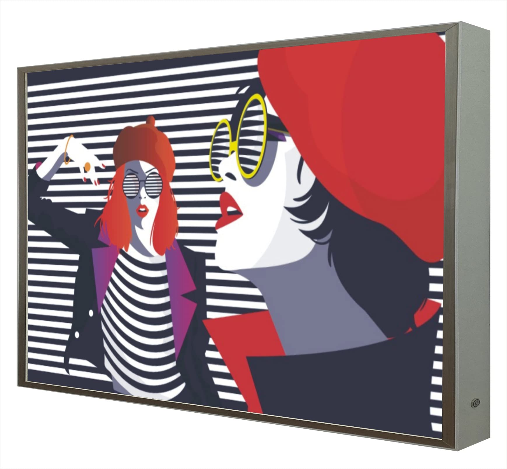 Tableau pop art rétroéclairé de la série femmes pour illuminer votre salon contemporain