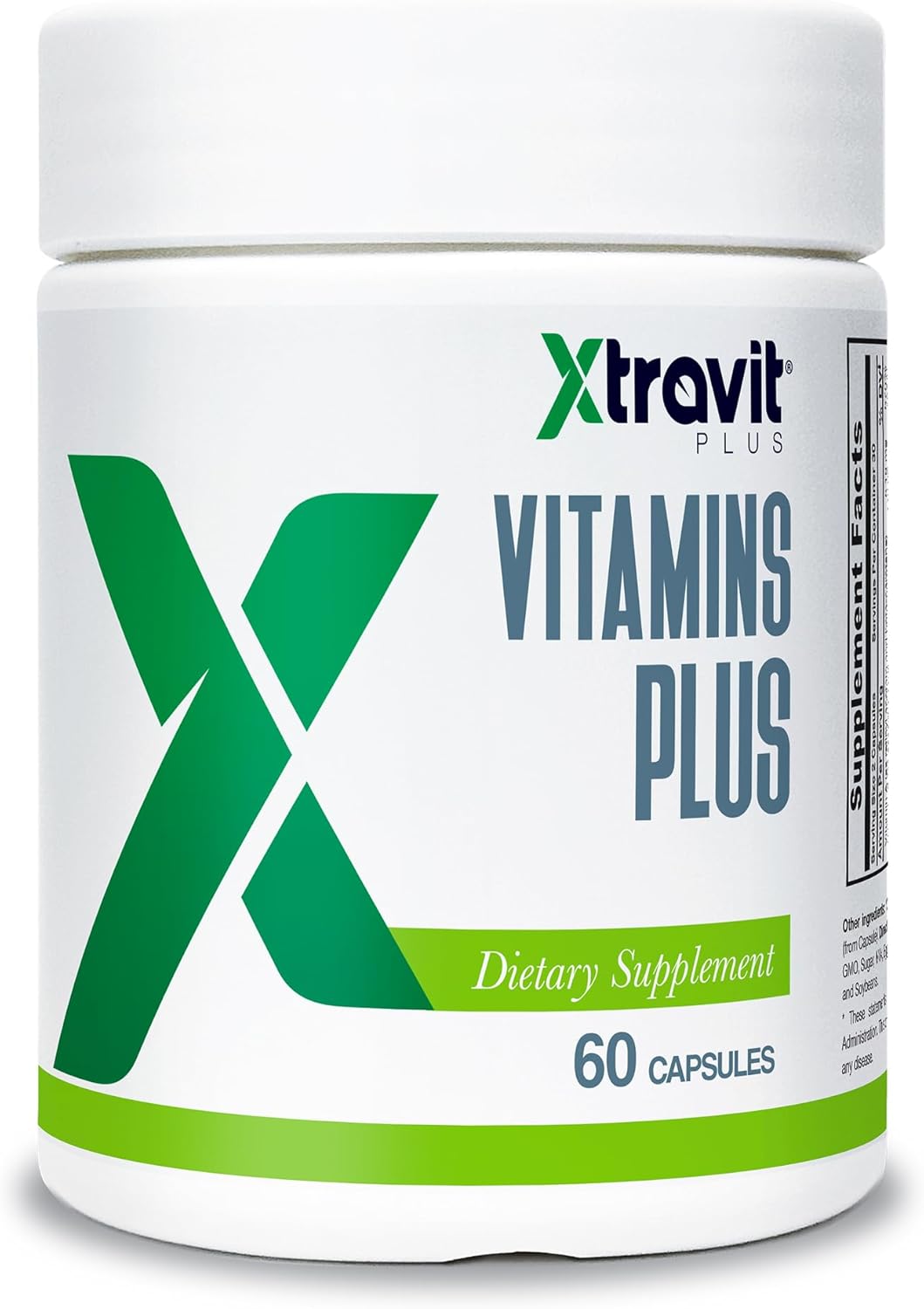 Vitamins Plus Supplement - Natural Daily Men’s & Women’s Multivitamin with Iron, Minerals, Digestive Enzymes, & Antioxidants for Energy, Brain, & Digestive Support - No Fillers, 60 Capsules