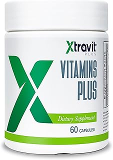 Vitamins Plus Supplement - Natural Daily Men’s & Women’s Multivitamin with Iron, Minerals, Digestive Enzymes, & Antioxidants for Energy, Brain, & Digestive Support - No Fillers, 60 Capsules