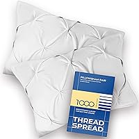 Vista 1 de THREAD SPREAD Pinch - Juego de 2 fundas de almohada plisadas de 1000 hilos, 100% algodón, paquete de 2 fundas de almohada tamaño King de 21 x 41