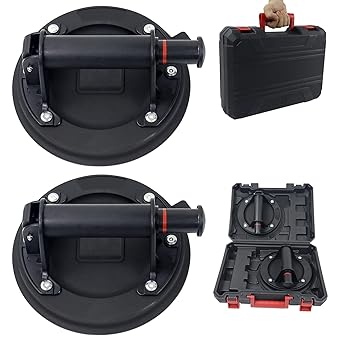 Glass Suction Window Suction Cups with Handle,Vacuum Suction Cups Heavy Duty,Strong Suction Industrial Glass Suction Cup for Window Galass Replacement Incidental Suitcase (2)