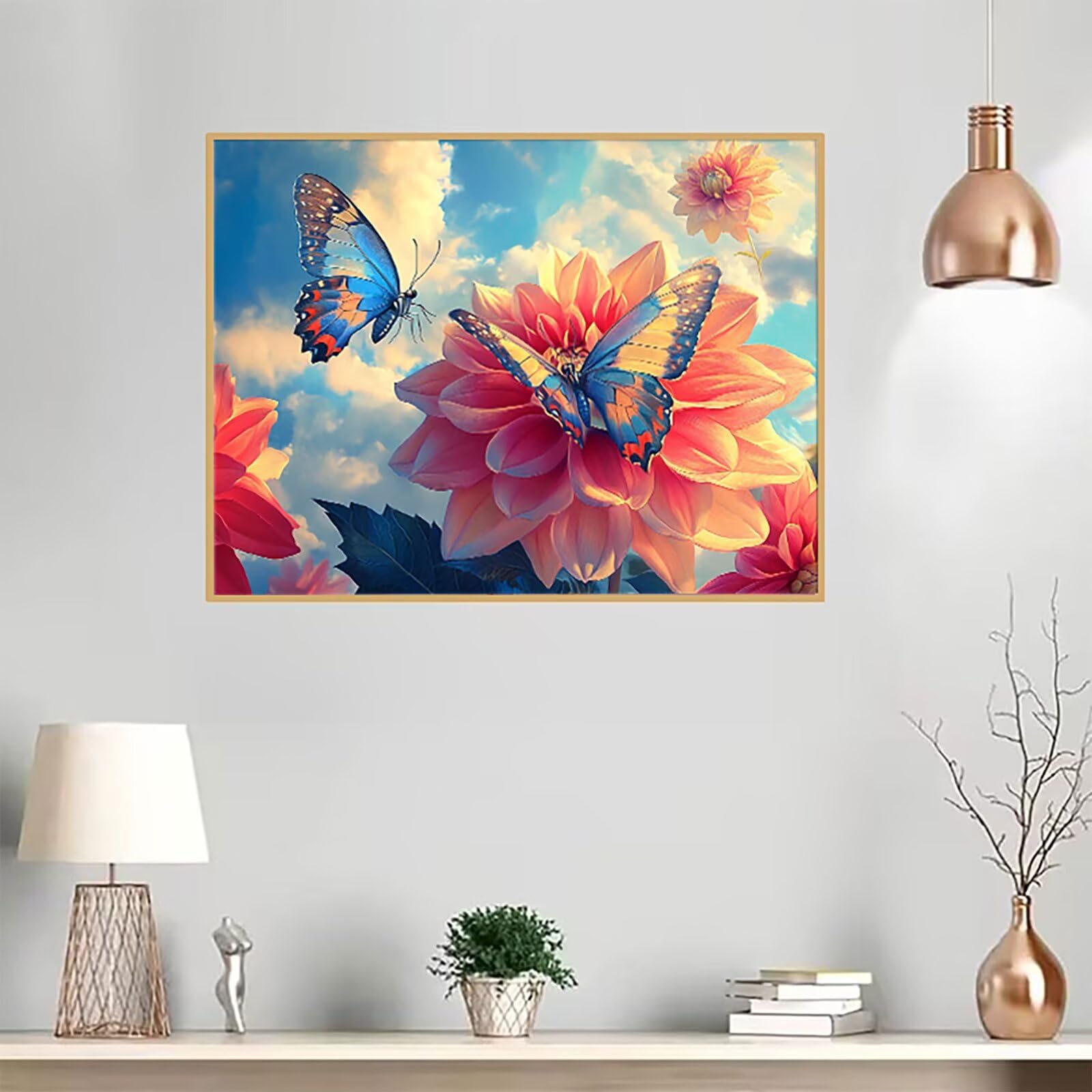 Malarstwo diamentowe kwiaty malarstwo diamentowe pełny zestaw motyli 80 x 110 cm, 5D diamentowe malowanie ścieg krzyżykowy zestaw do haftu krzyżykowego, zestawy do malowania diamentami, dekoracje