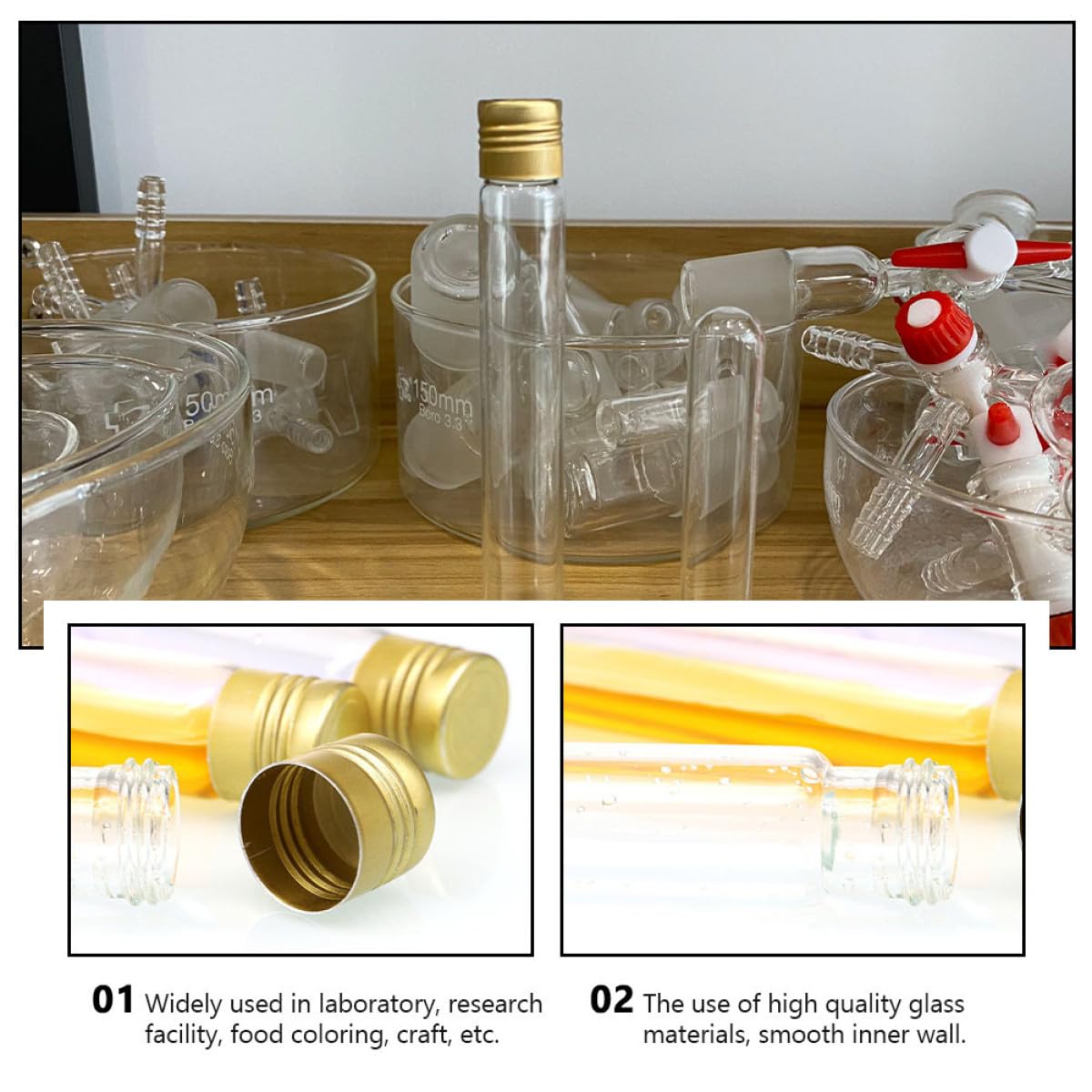 Luxshiny 20pezzi Pz Provette Trasparenti Con Tappi Vite Provetta Da Laboratorio Per Campioni Misurazioni Precise e Alta Trasparenza e Chimicamente Sicura
