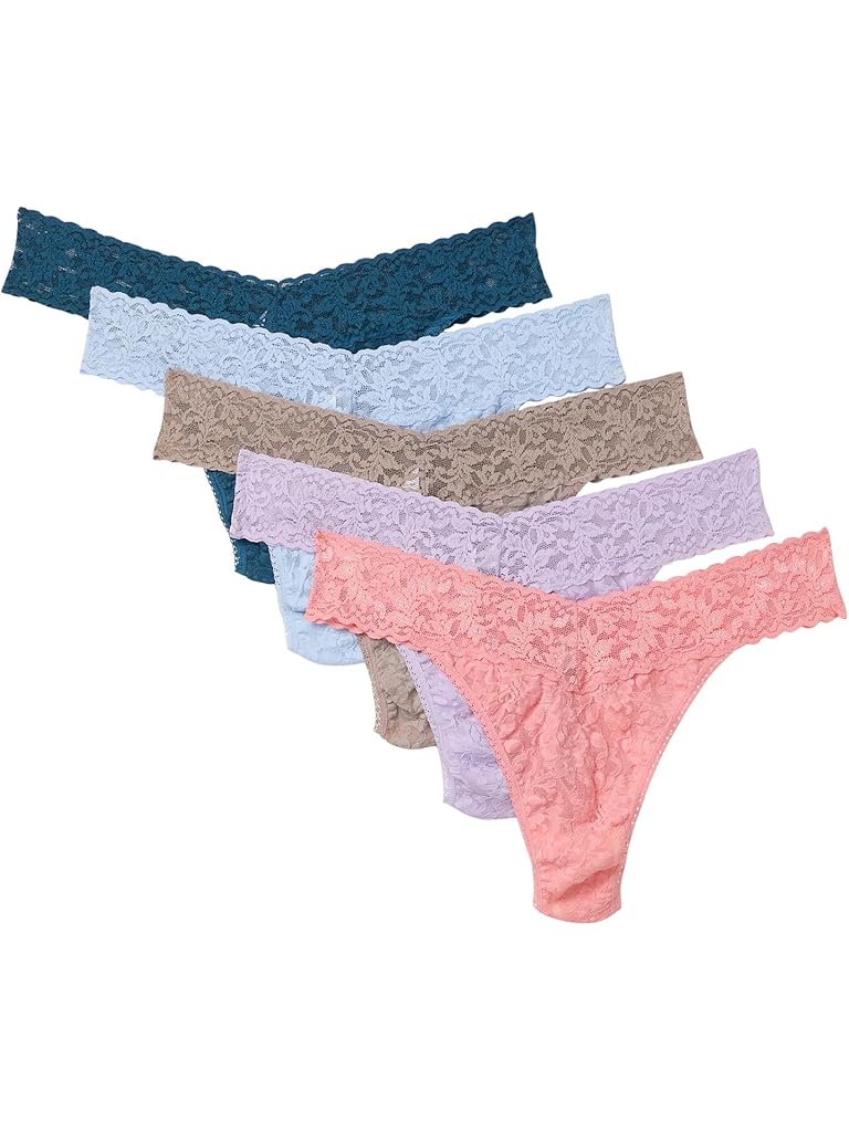 Blue Hanky Panky Signature Lace Original Rise Thong 5-Pack