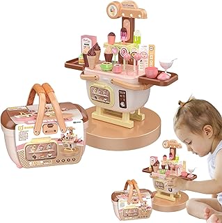 Brinquedo de fingir - Caixa de ferramentas fingir - Conjunto de brinquedos para maquiagem, sorvete, brinquedo médico, kit de ferramentas divertidas para construção de amizade infantil Iytefeki