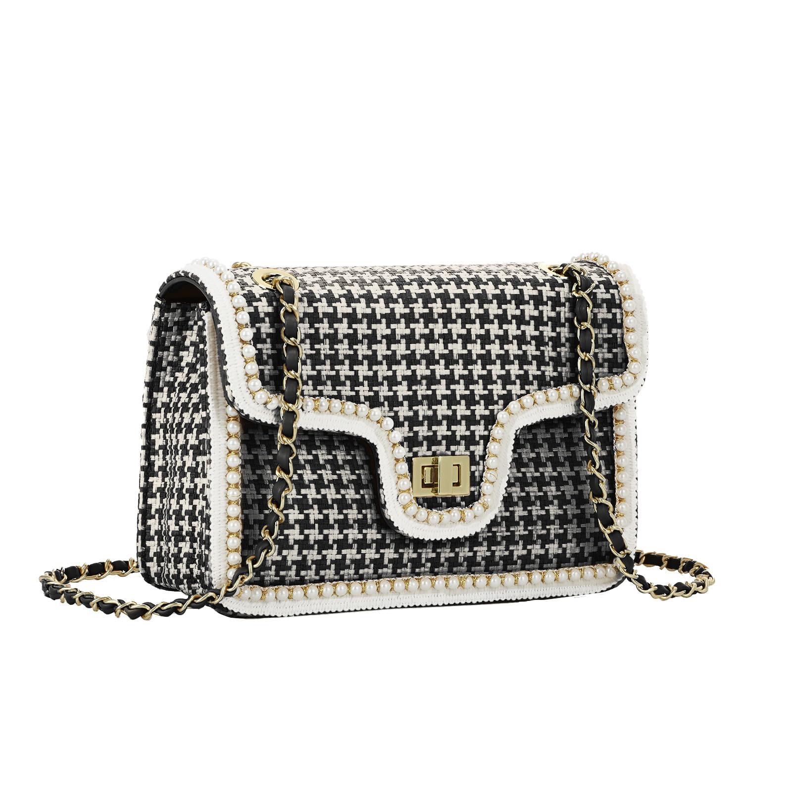 Ynport Crefreak Stroh Umhängetaschen für Damen Sommer Stroh Geldbörsen und Handtaschen Elegante Schulter Clutch Tasche Kleine Klappe Umhängetasche Geldbörse Umhängetasche